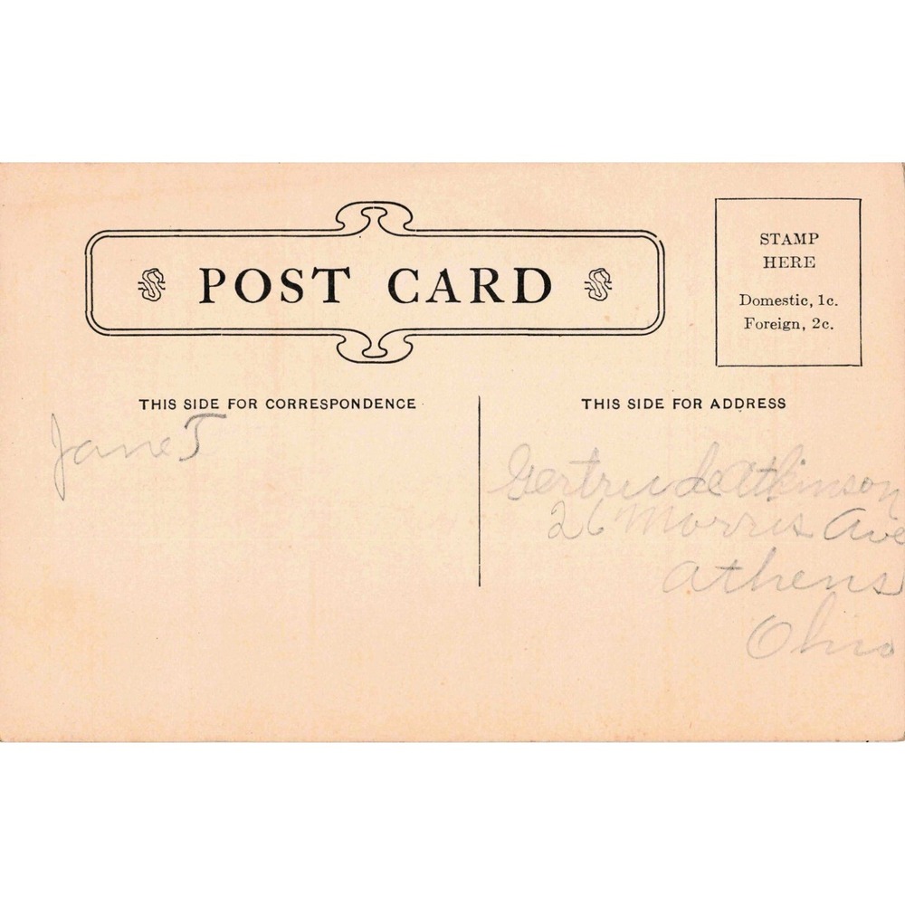 Columbus Ohio OH Deaf and Dumb Asylum Institution Building Vintage Postcard - Picture 2 of 2